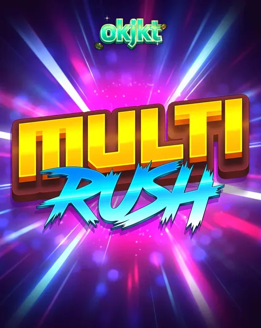 Tampilan visual neon dan simbol buah klasik dalam slot Multi Rush